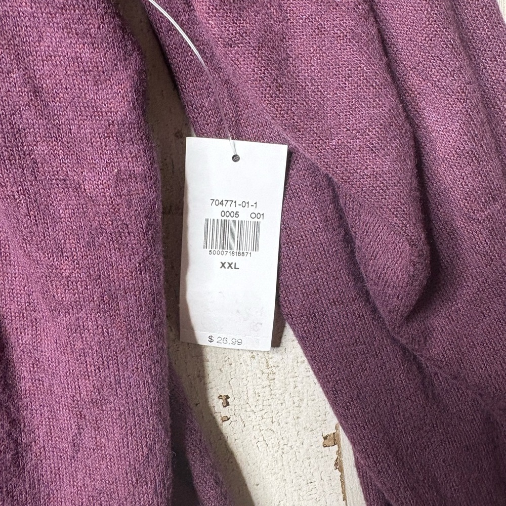 OLD NAVY Long Sleeve Oversized Boyfriend Henley Plush Knit Tunic Dark Purple XXL - Picture 5 of 14